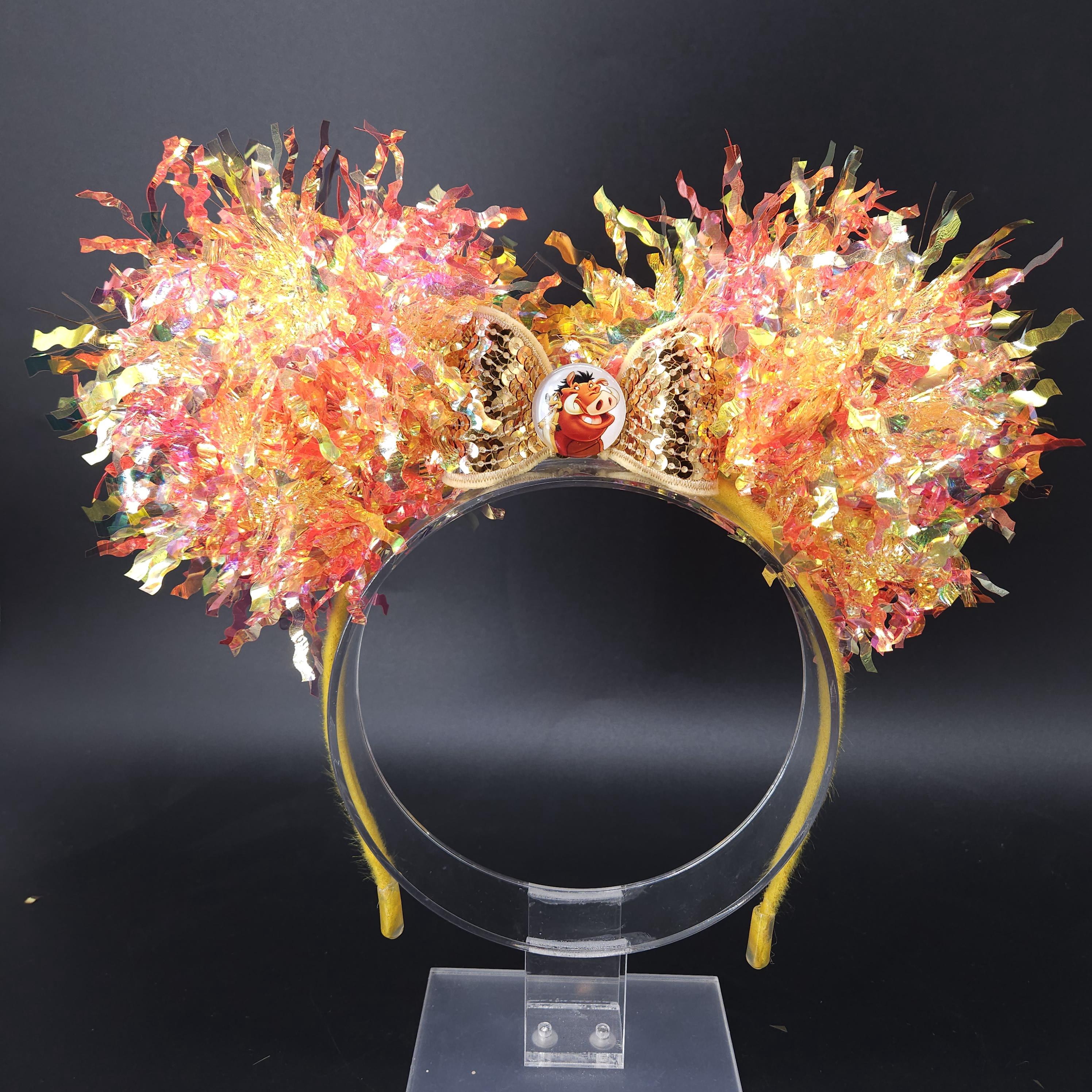 Pumbaa Mickey Ears: Light Up Lion King Iridescent Park Headband