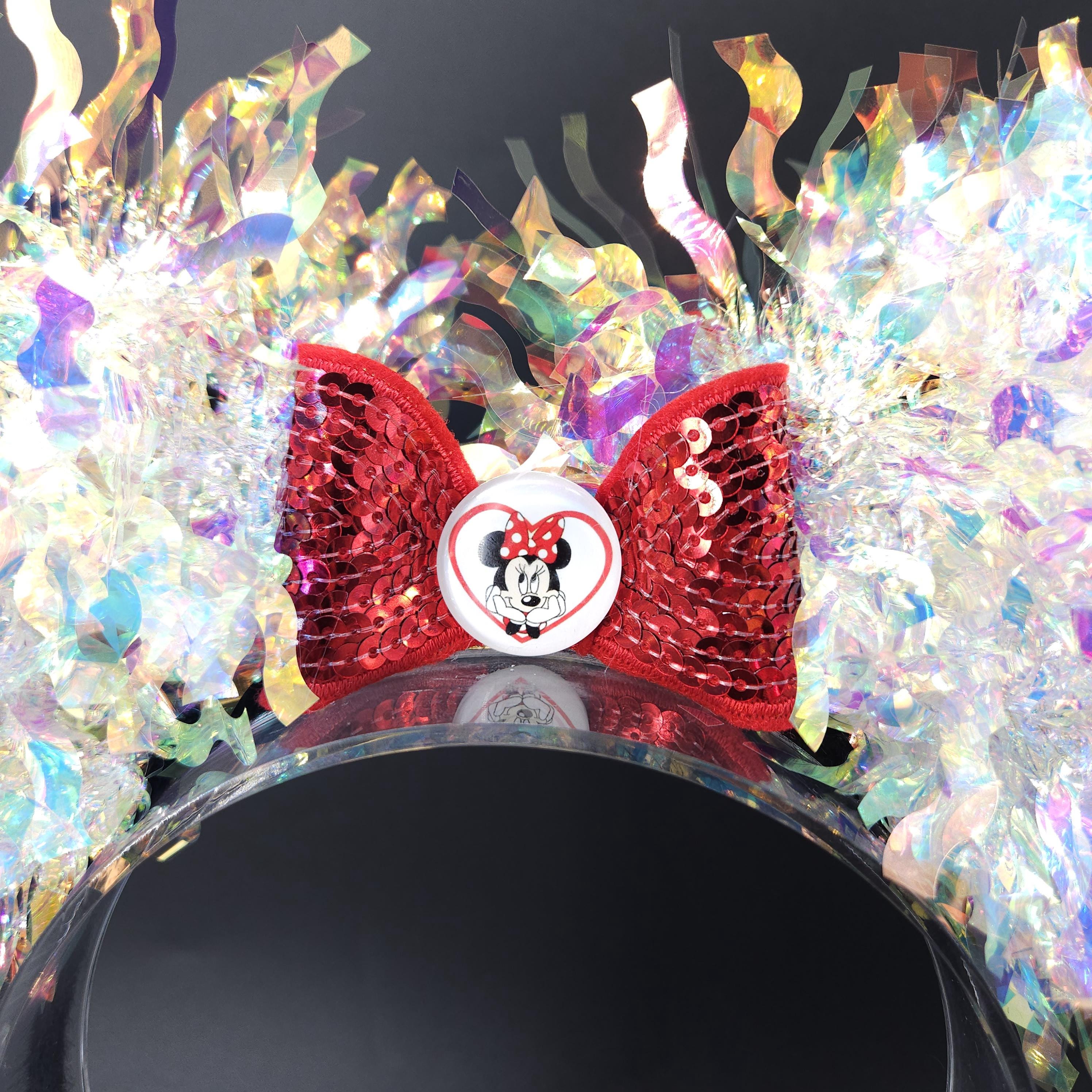 Light Up Minnie Ears, Iridescent Holographic Mickey Headband