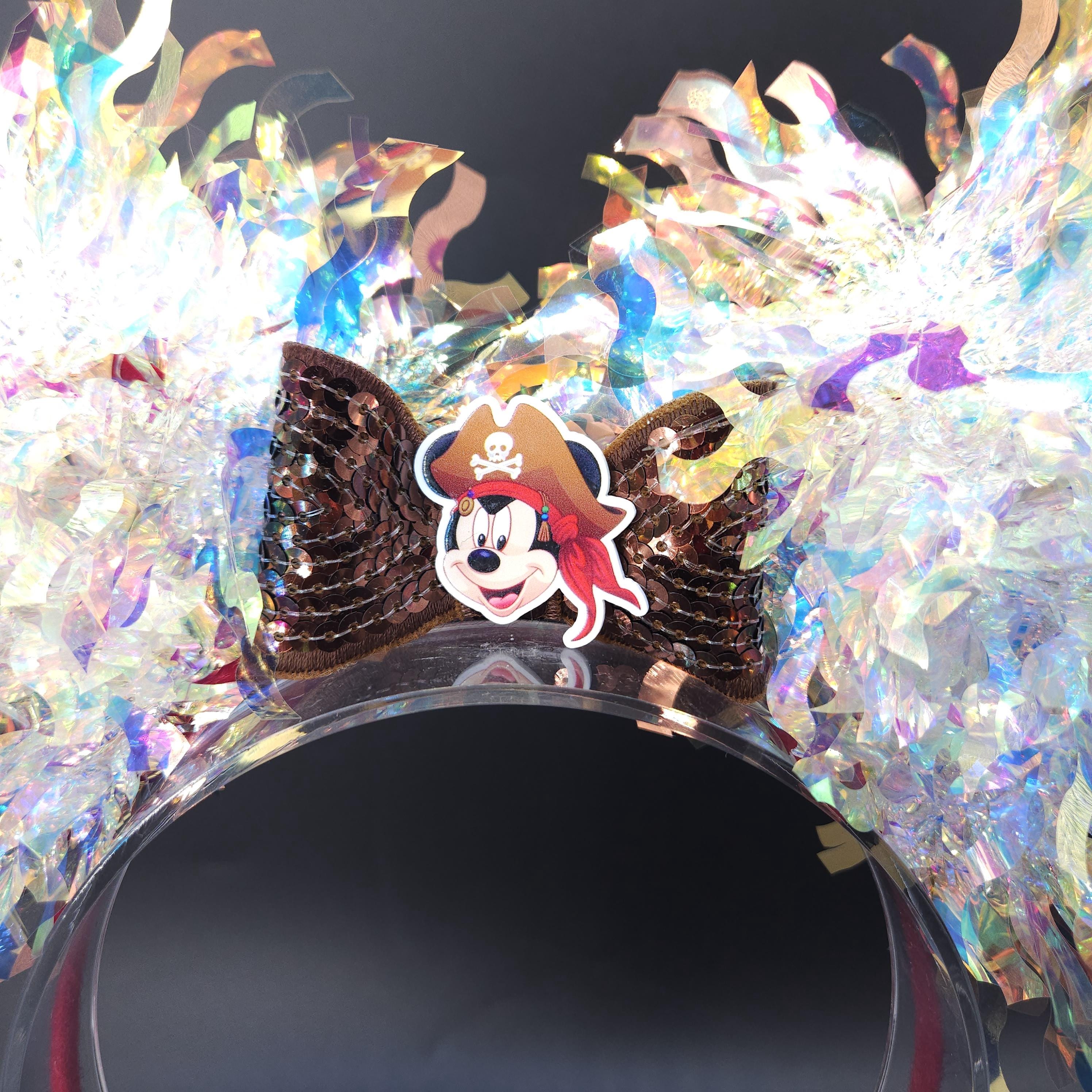 Pirate Mickey Ears: Light Up Iridescent Cruise Party Mouse Headband