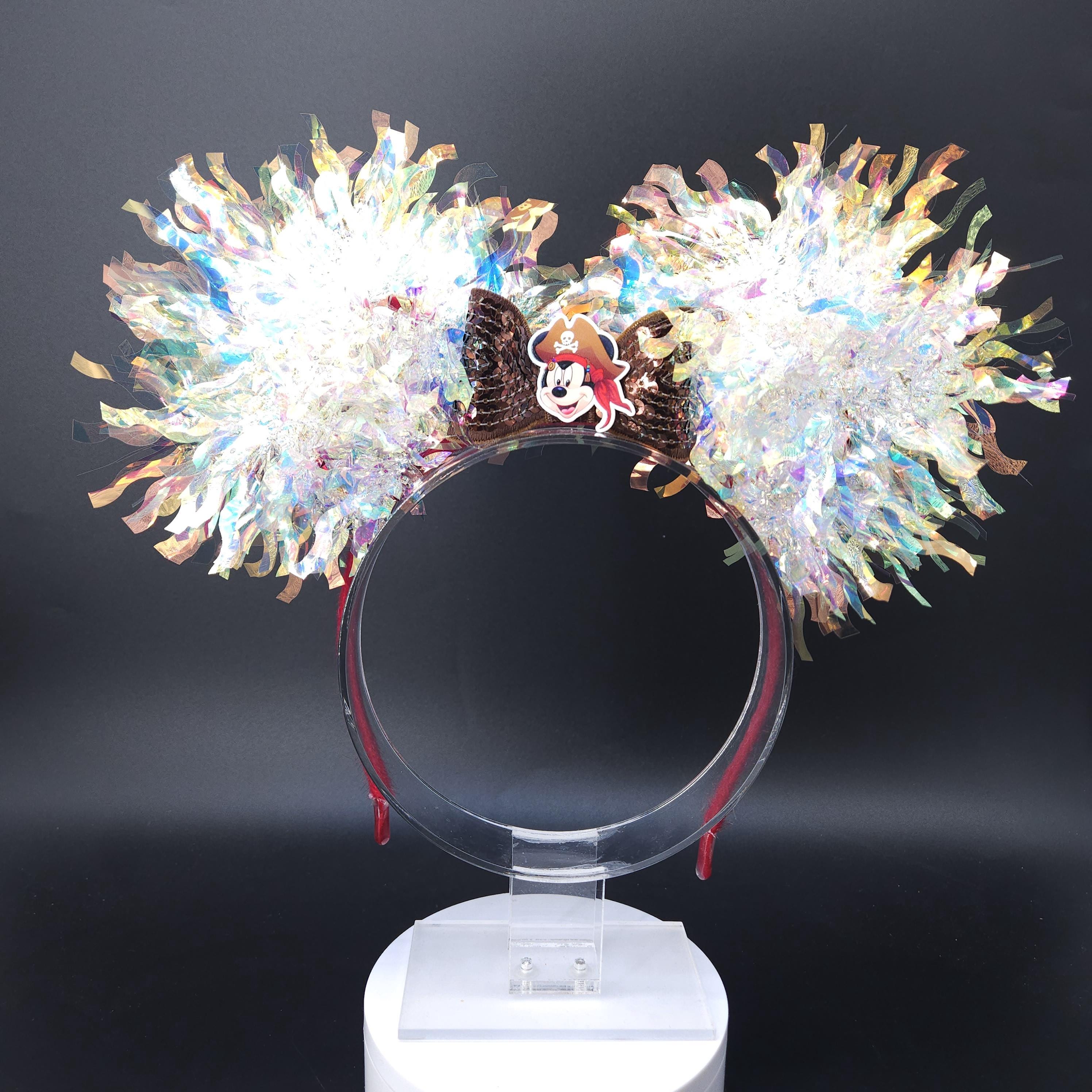 Pirate Mickey Ears: Light Up Iridescent Cruise Party Mouse Headband