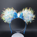 Beauty and The Beast Ears: Iridescent Mickey Princess Belle, Blue and White Park Headband