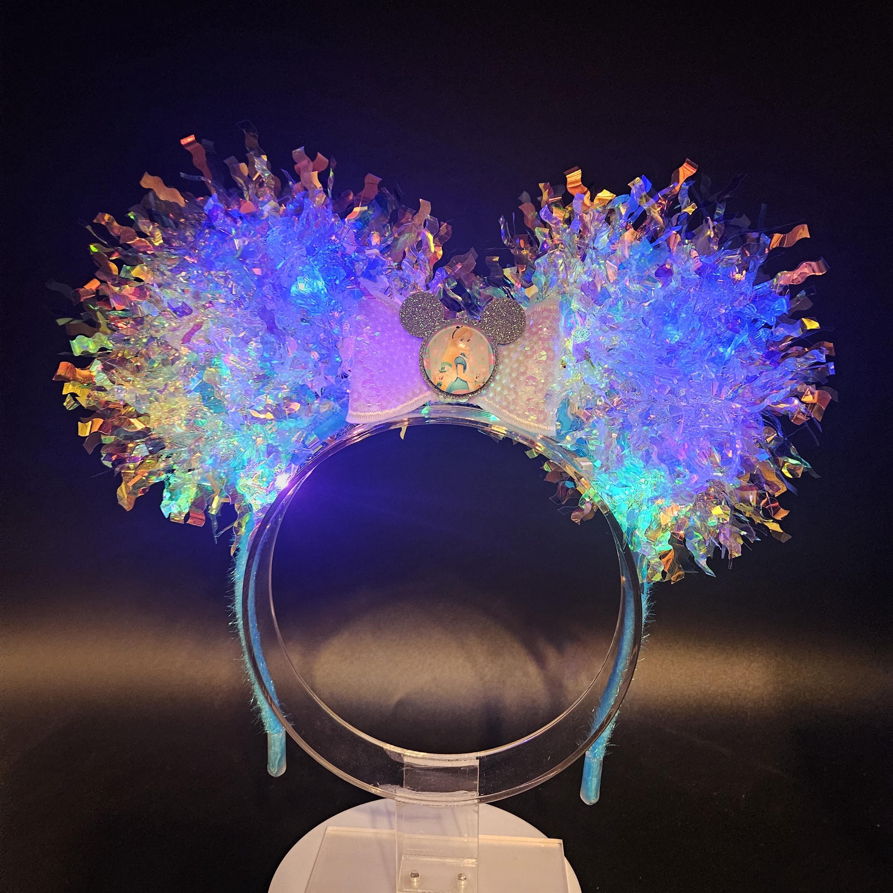 Alice in Wonderland Ears: Light Up Iridescent Mickey Headband