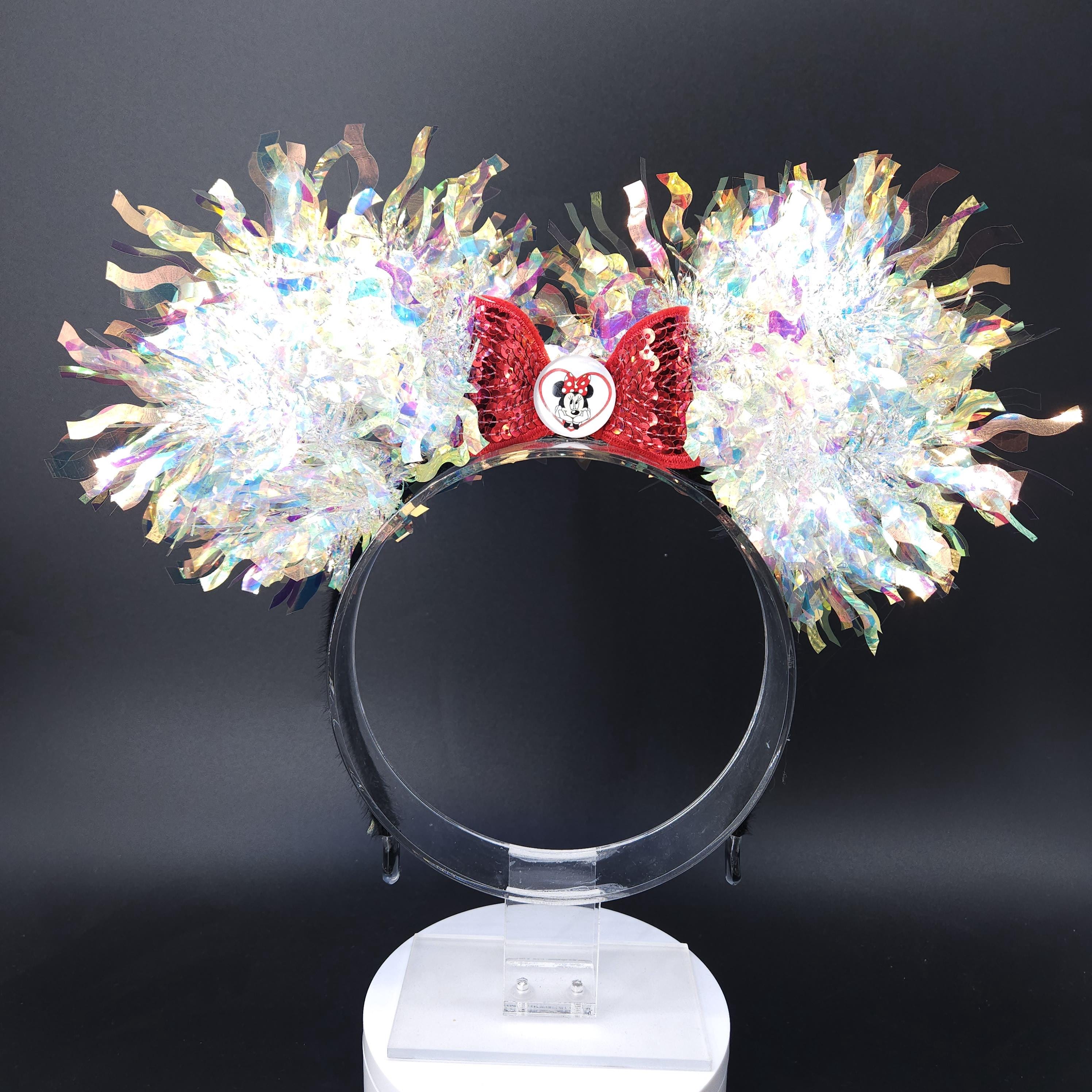 Light Up Minnie Ears, Iridescent Holographic Mickey Headband