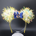 The Beast Mickey Ears: Iridescent Princess Belle, Yellow and Blue Park Headband