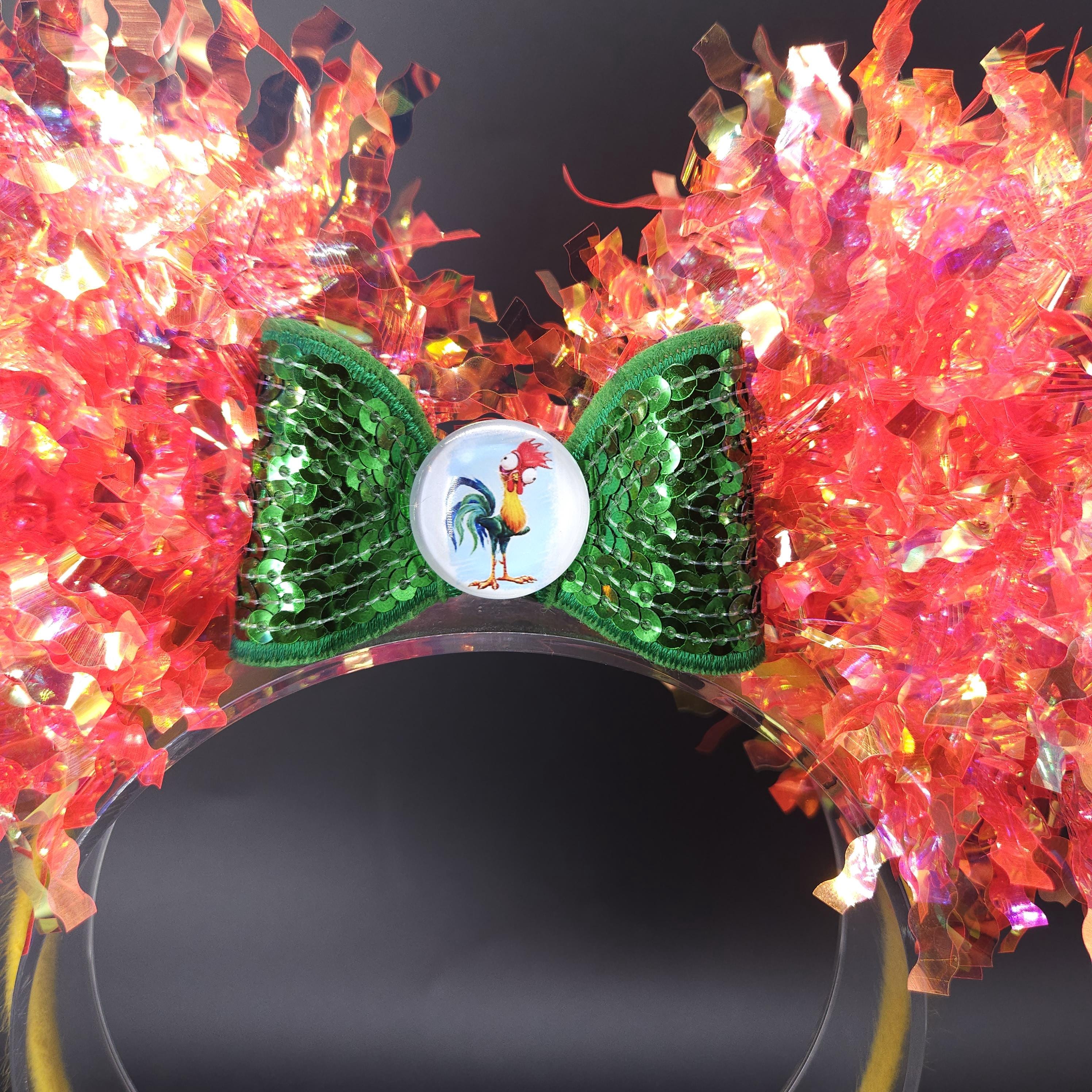 Hei-Hei Ears: Light-Up Moana Rooster Iridescent Mickey Ears