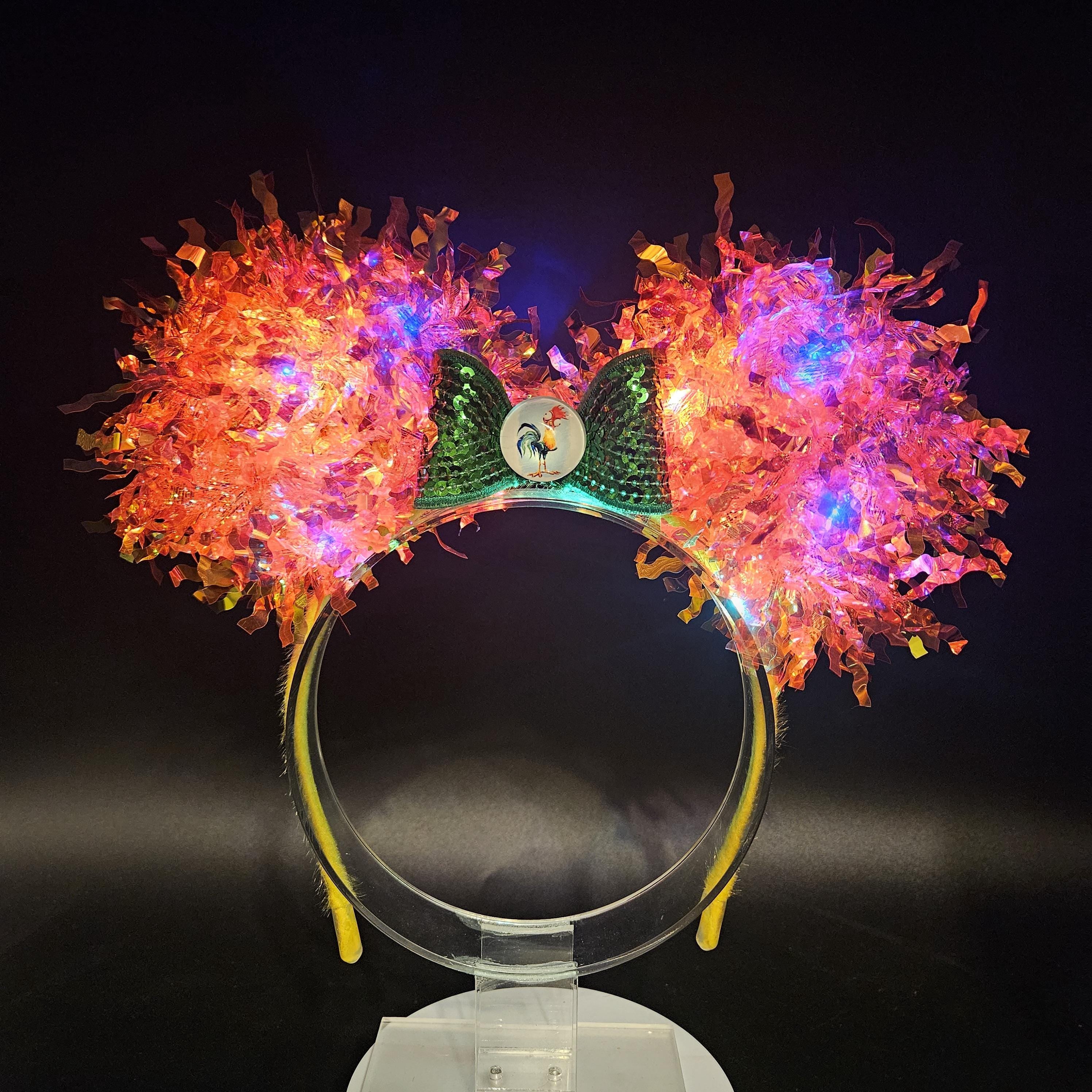 Hei-Hei Ears: Light-Up Moana Rooster Iridescent Mickey Ears