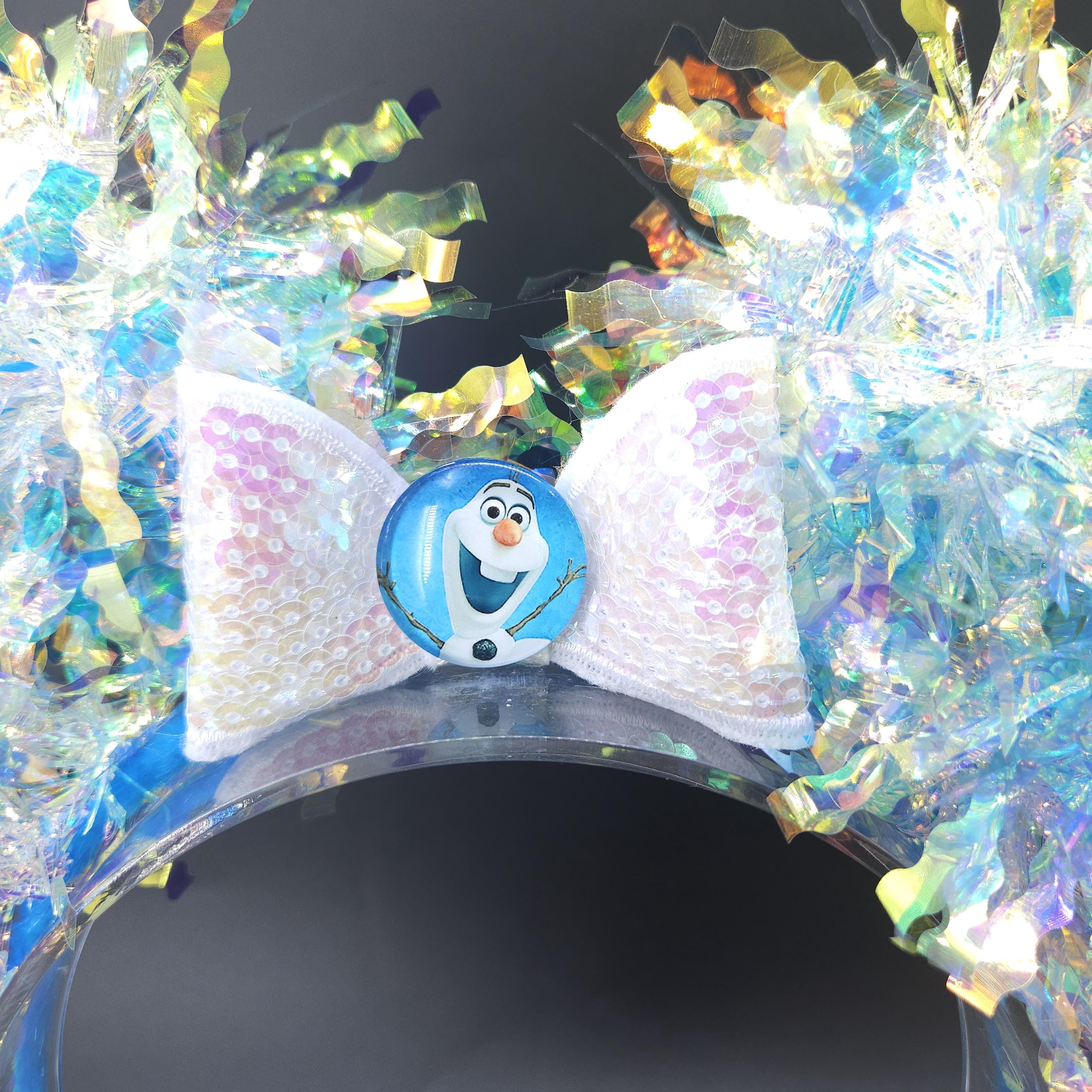 Olaf Ears: Light Up Mickey Snowman Iridescent Park Headband