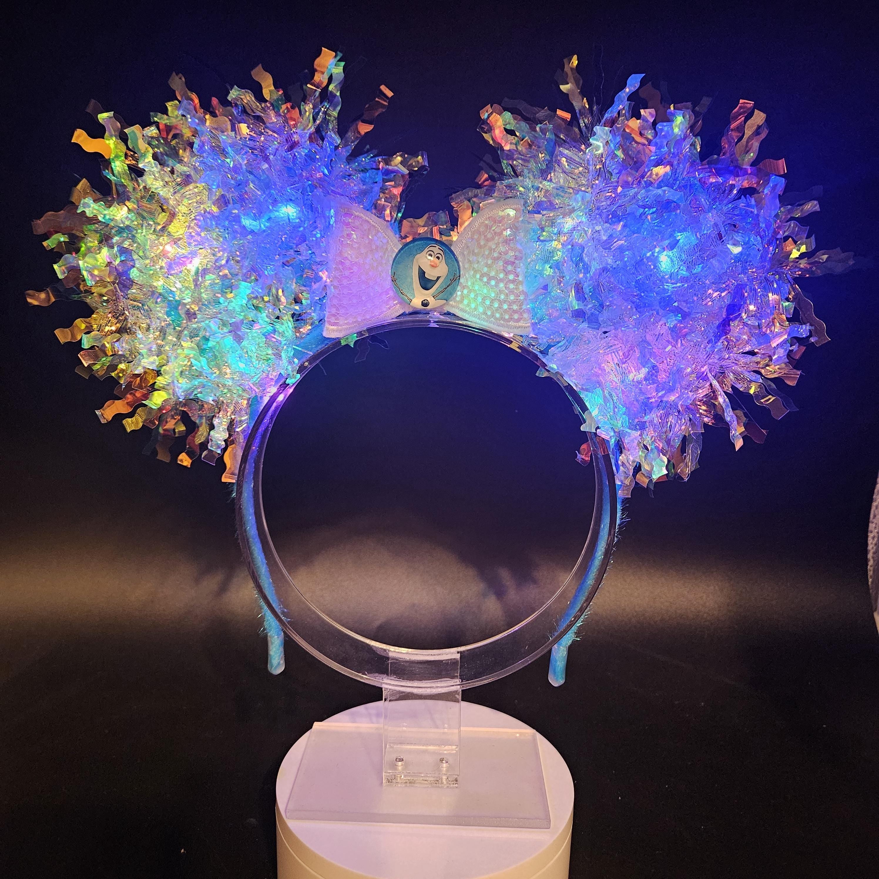 Olaf Ears: Light Up Mickey Snowman Iridescent Park Headband