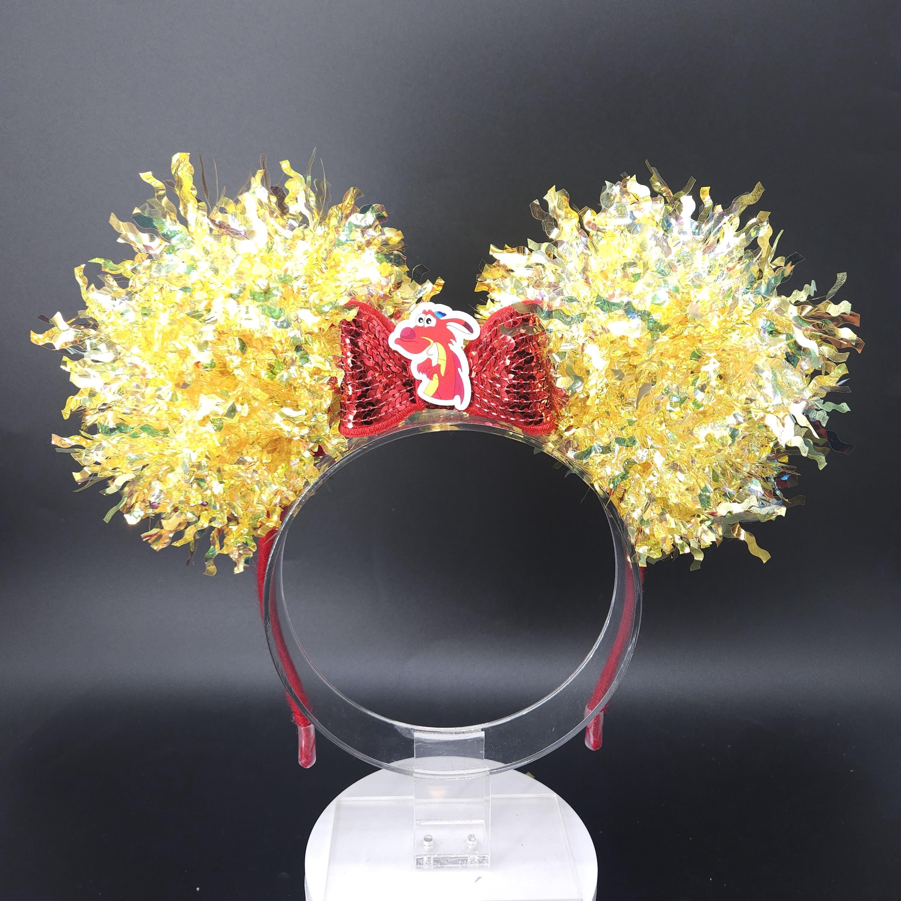 Mushu Mickey Ears: Light Up Mulan Dragon Friend Iridescent Park Headband
