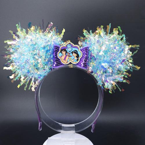Aladdin Inspired Light Up Ears Headband, Holographic Iridescent Theme Park Accessory
