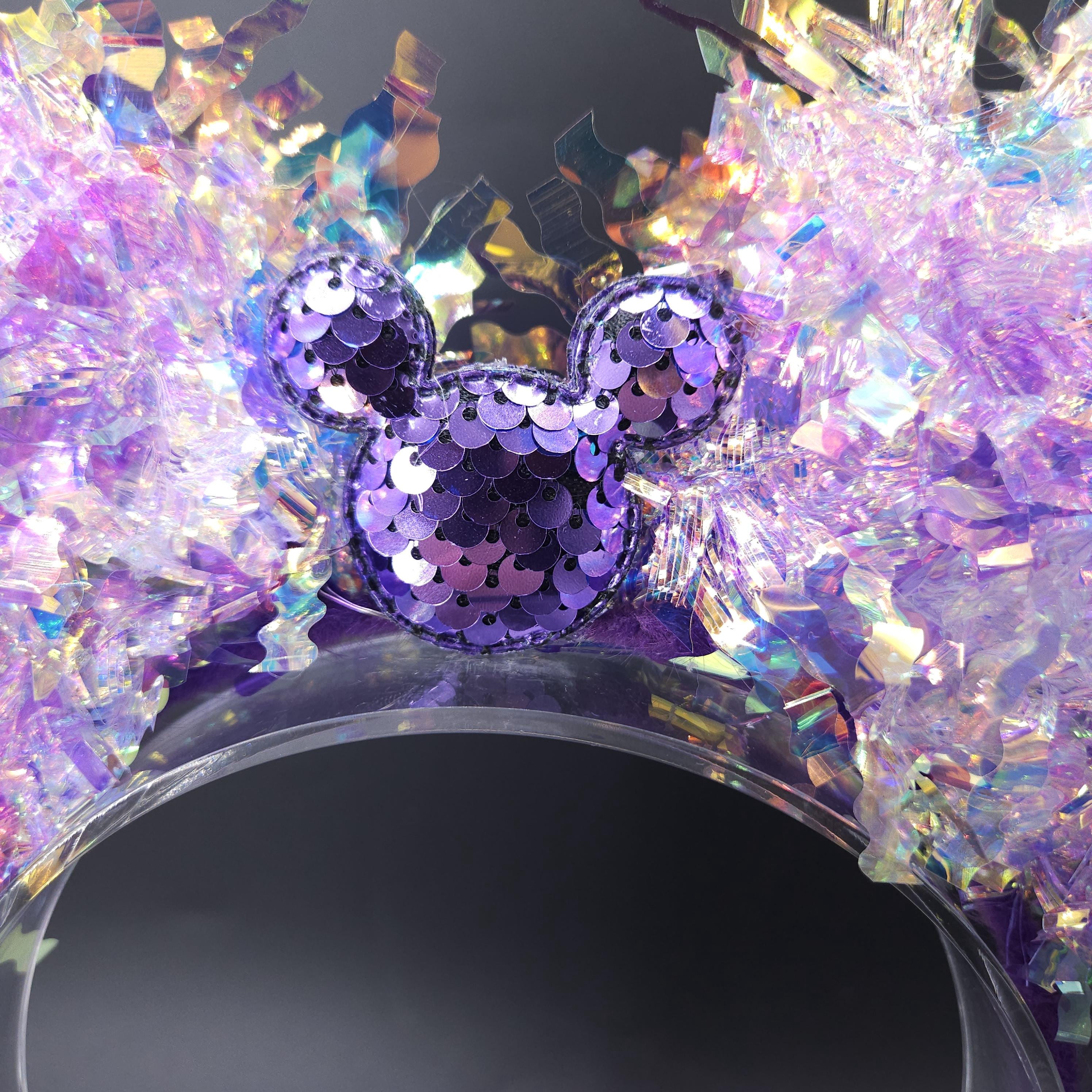 Purple Sequin Ears: Light Up Mickey Park Headband