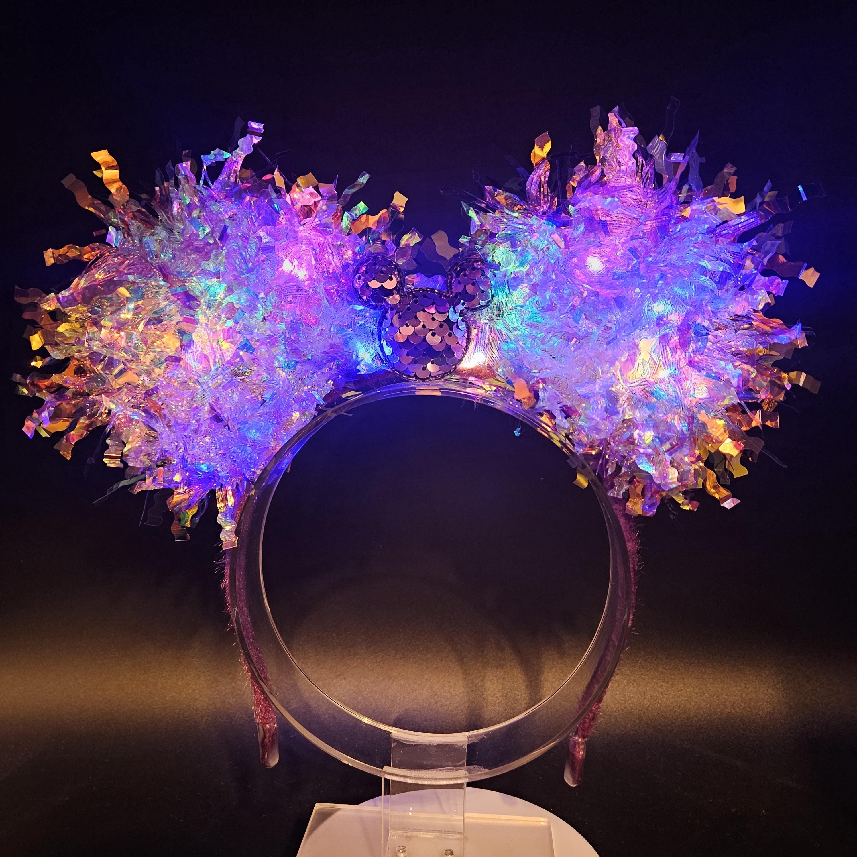 Purple Sequin Ears: Light Up Mickey Park Headband