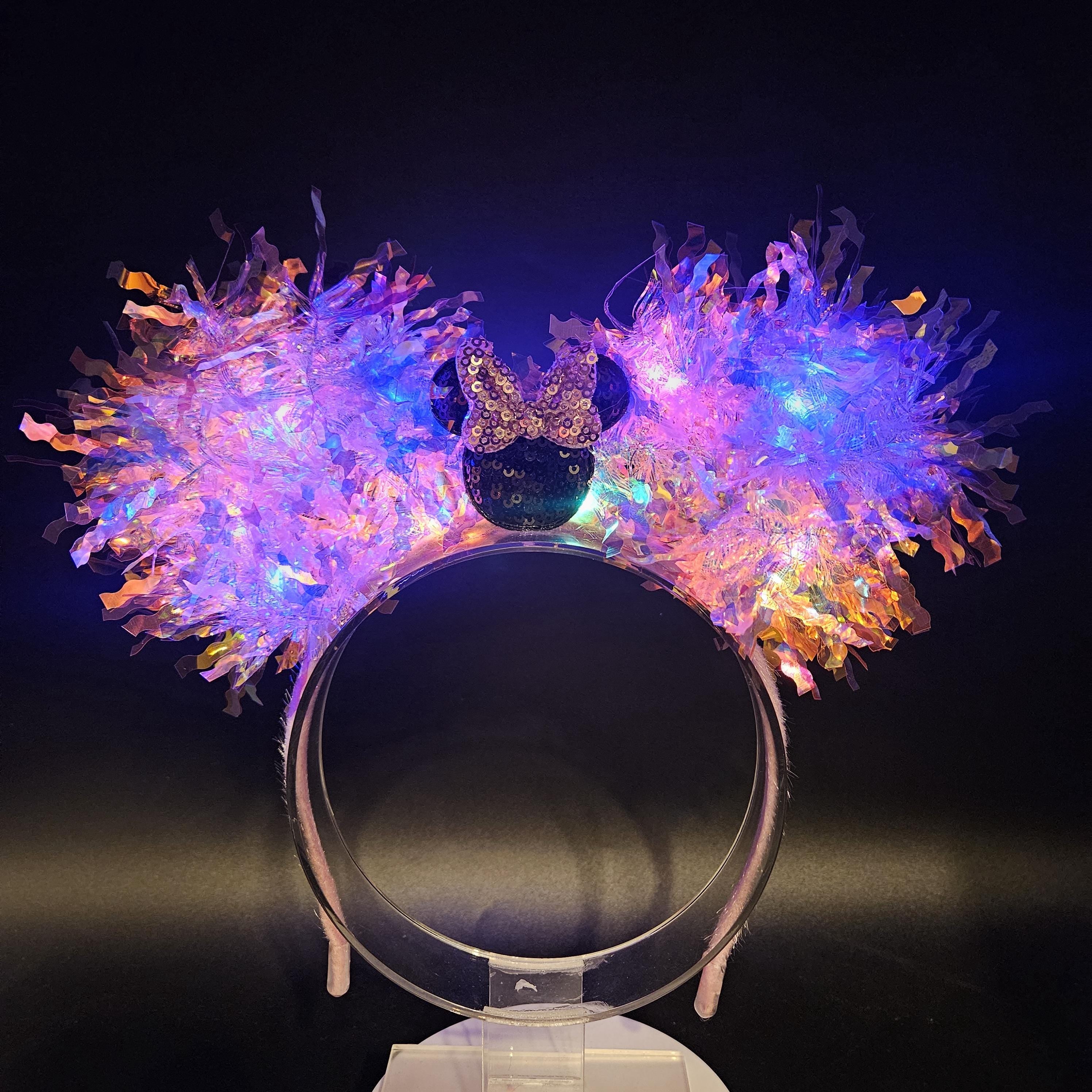 Pink Sequin Minnie Ears: Light Up Mickey Park Accessory Headband