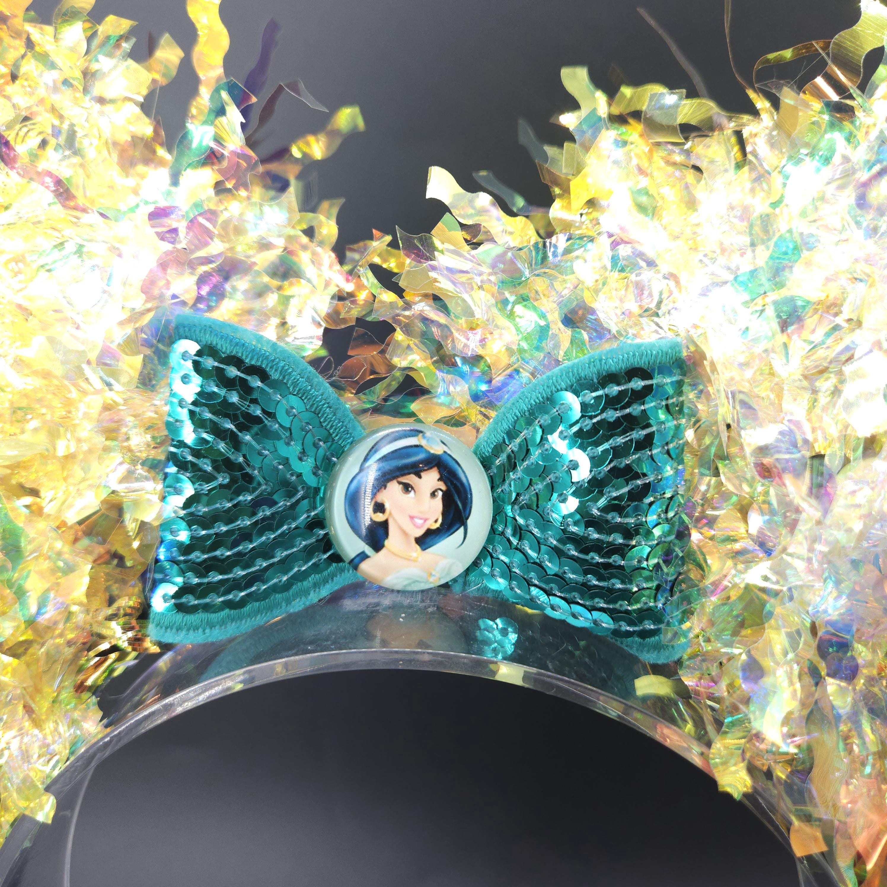 Jasmine Light Up Mickey Ears, Holographic Aladdin Inspired Headband