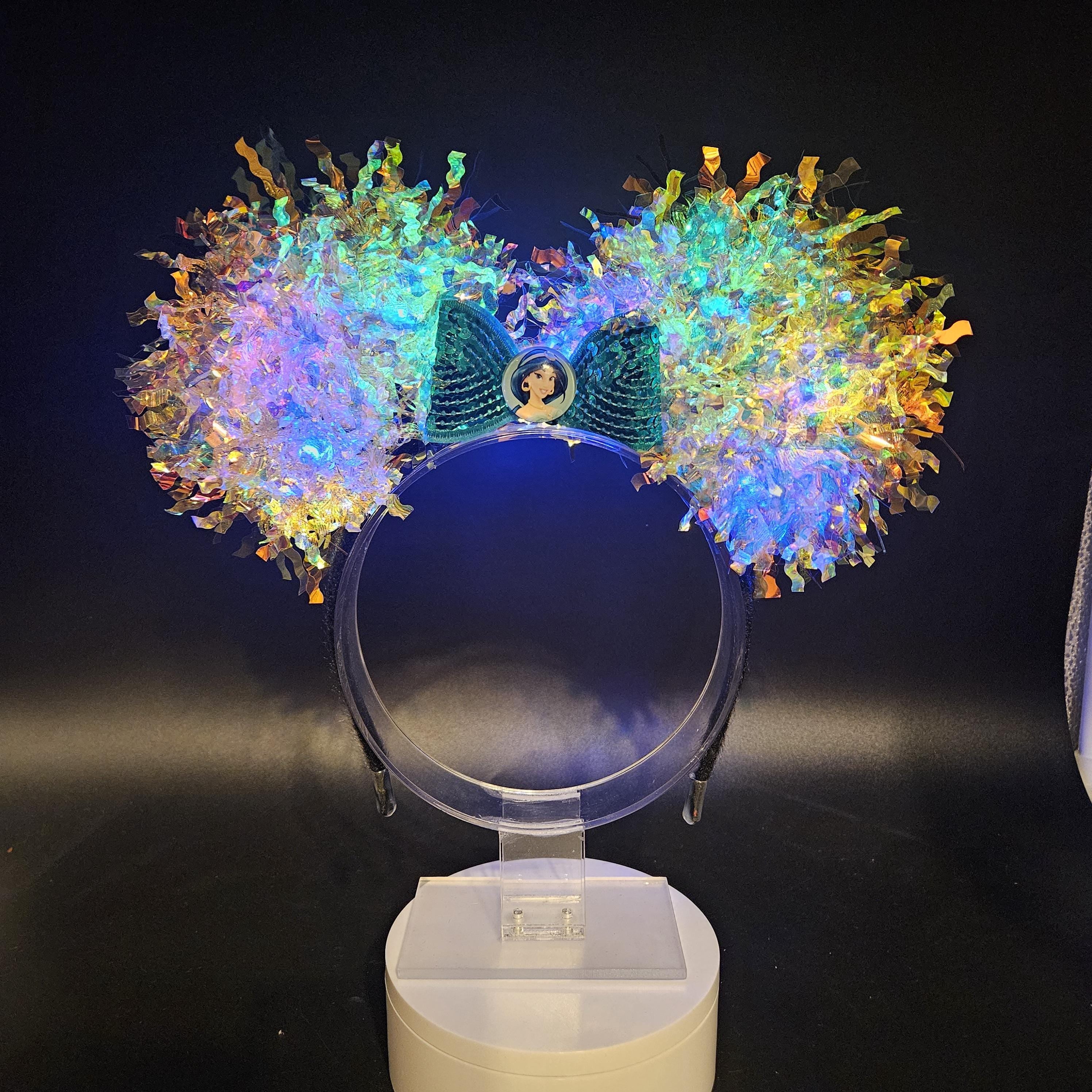 Jasmine Light Up Mickey Ears, Holographic Aladdin Inspired Headband