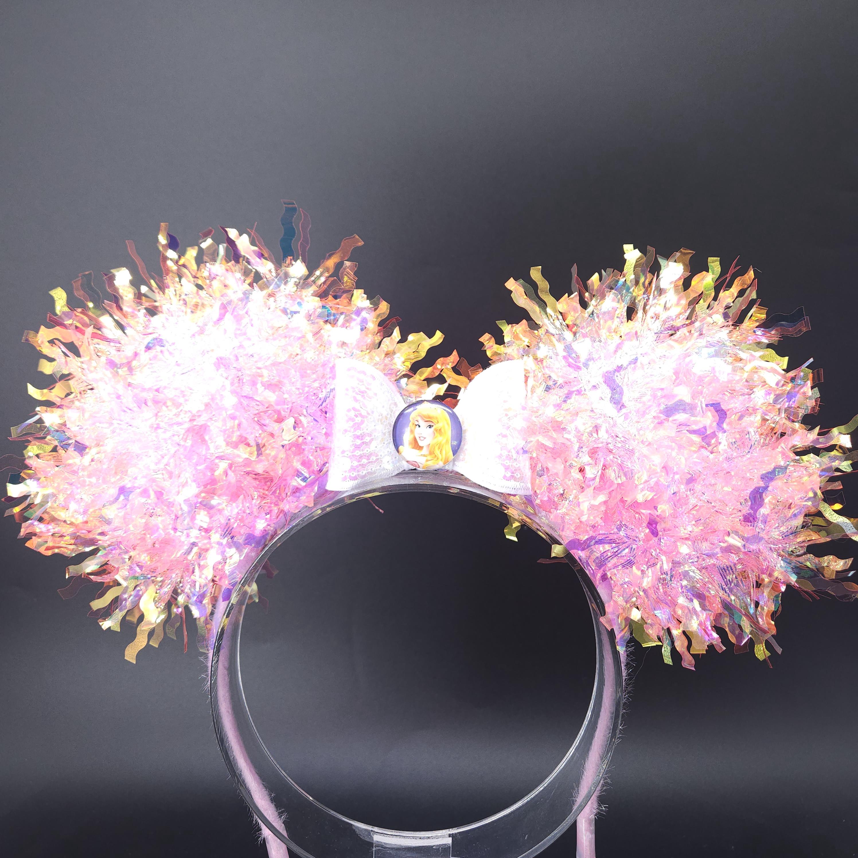 Sleeping Beauty Ears: Light Up Aurora Princess Iridescent Mickey Headband