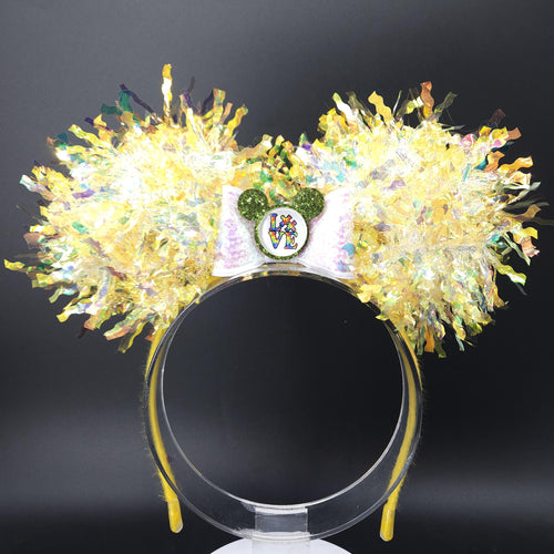 Light-Up Autism Mickey Ears - Holographic Puzzle Piece Minnie Park Headband
