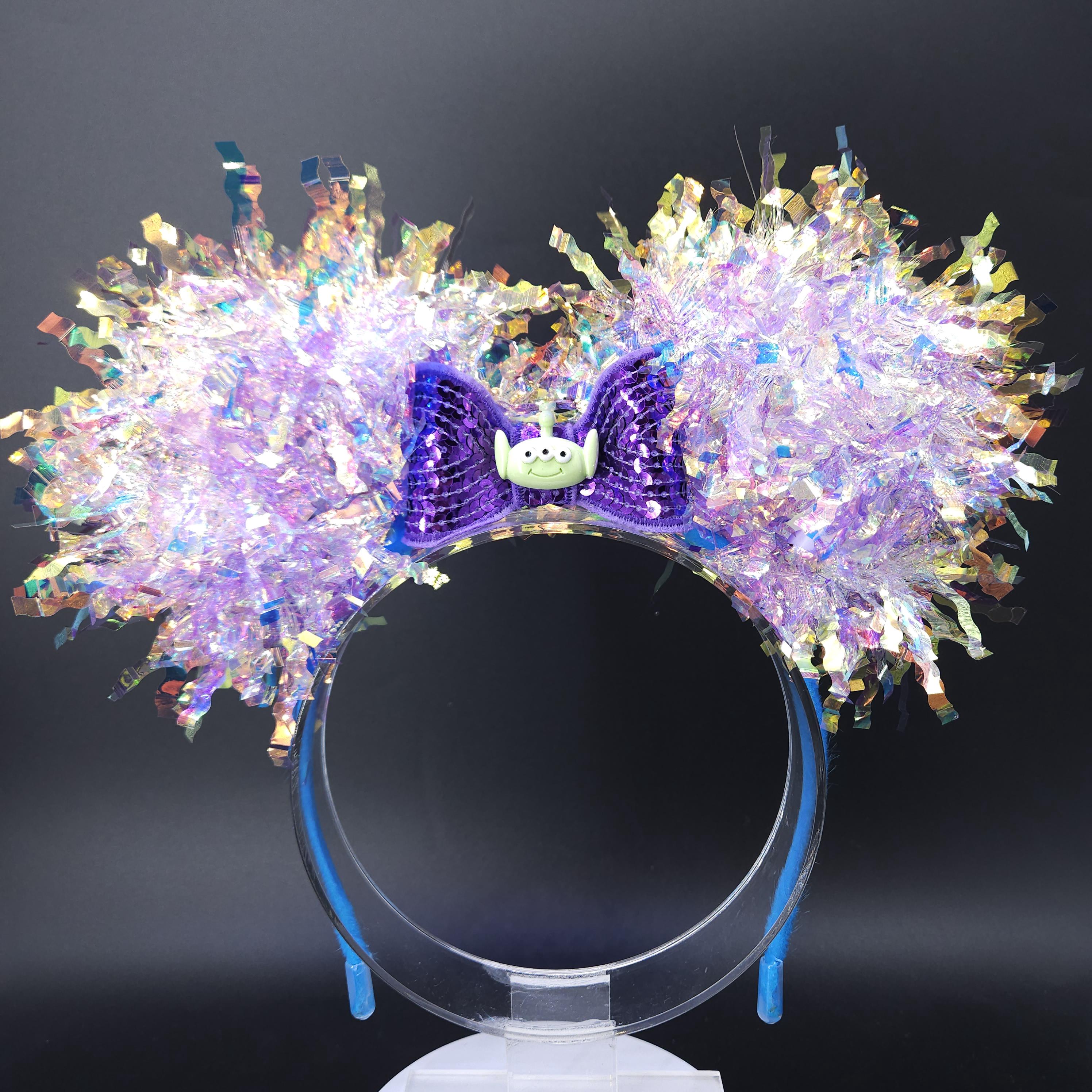 Toy Story Alien Light Up Mickey Ears, Holographic Iridescent Headband