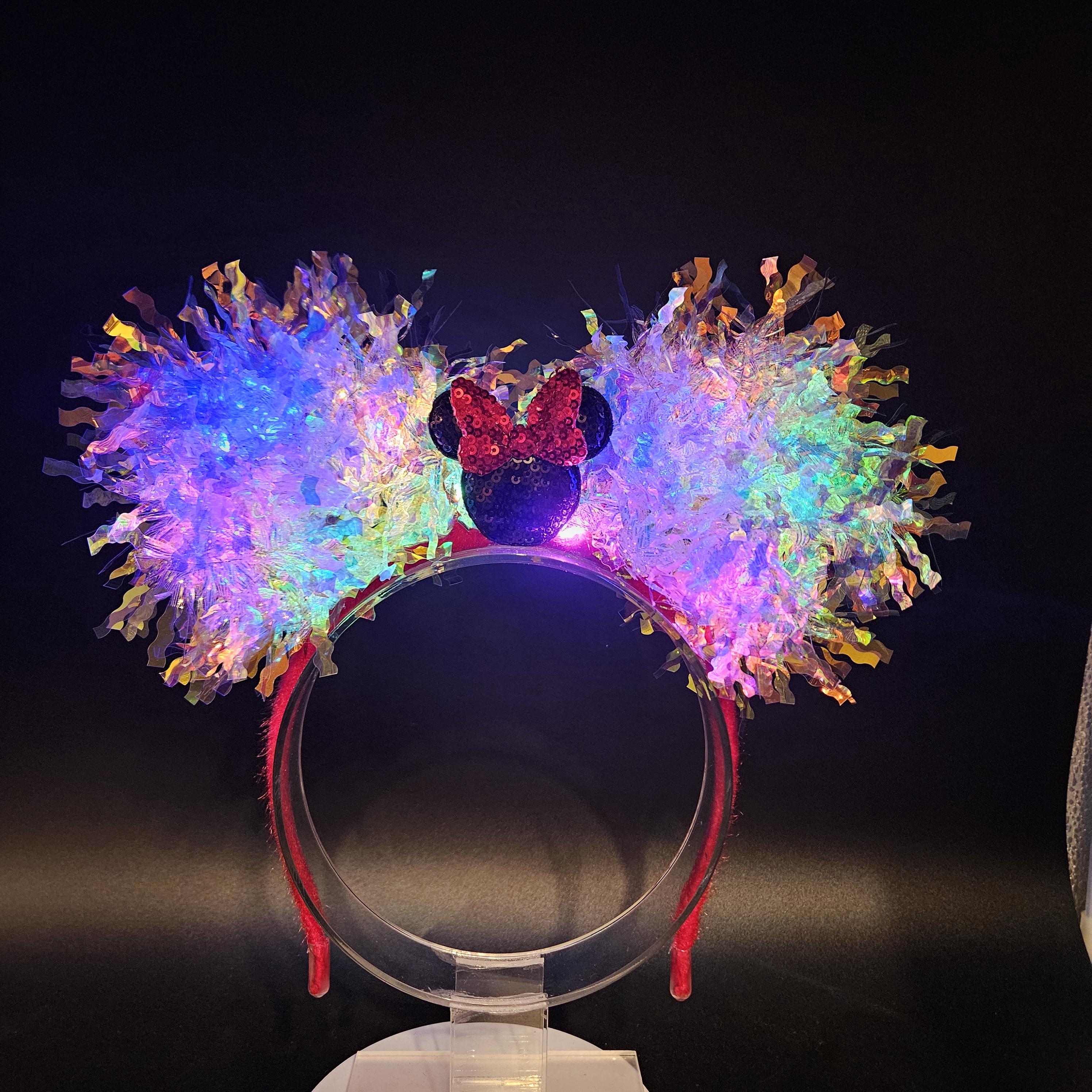 Red Sequin Minnie Ears: Light Up Mickey Park Accessory Headband