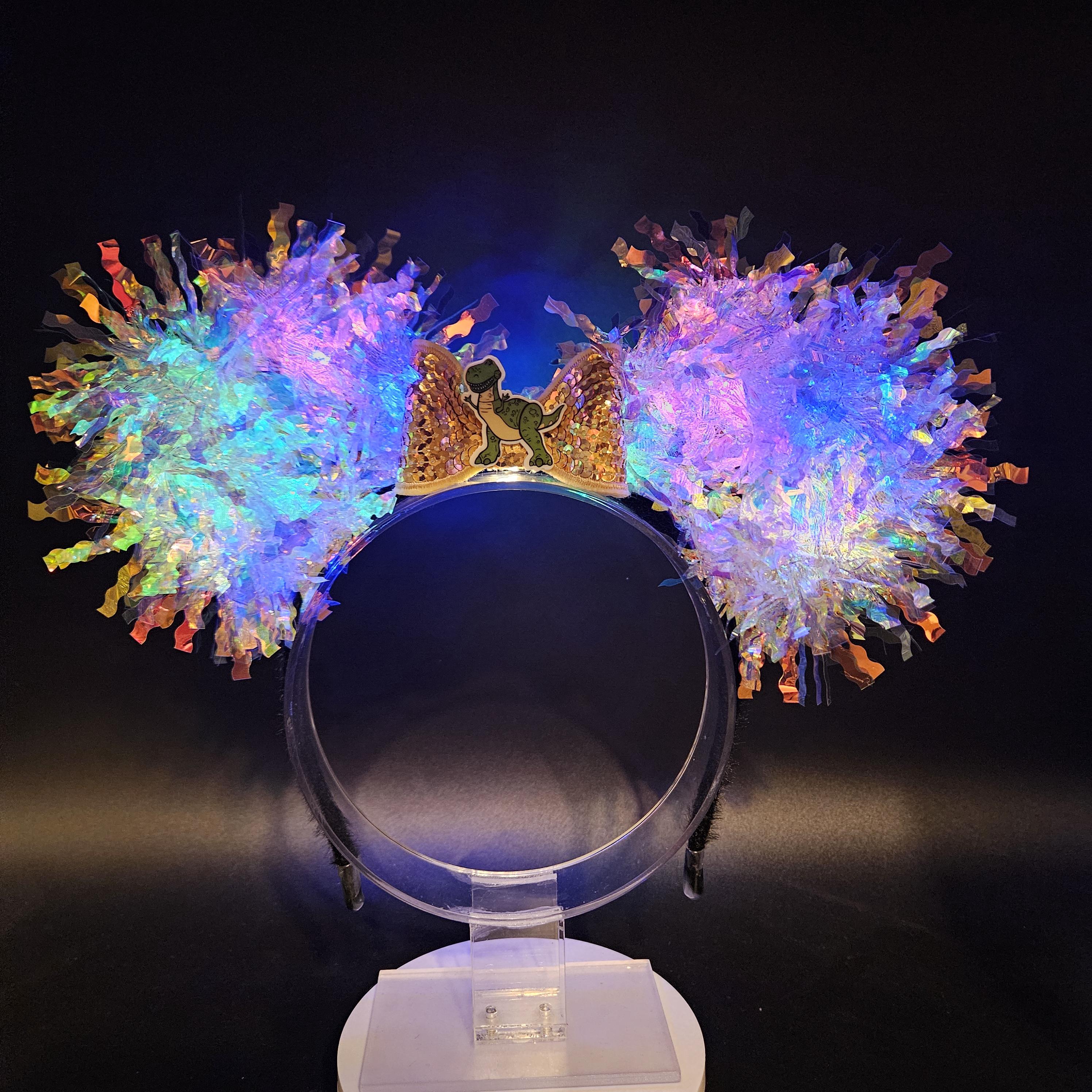 Light-Up Rex Dinosaur Ears - Iridescent Toy Story Costume Mickey Headband