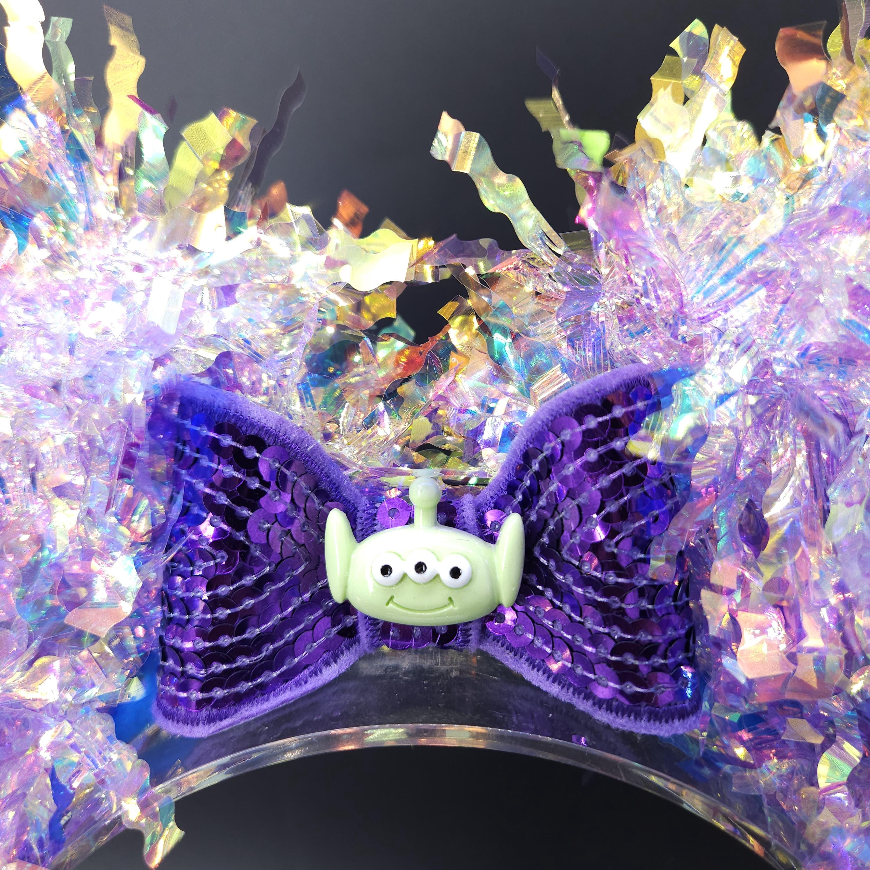 Toy Story Alien Light Up Mickey Ears, Holographic Iridescent Headband