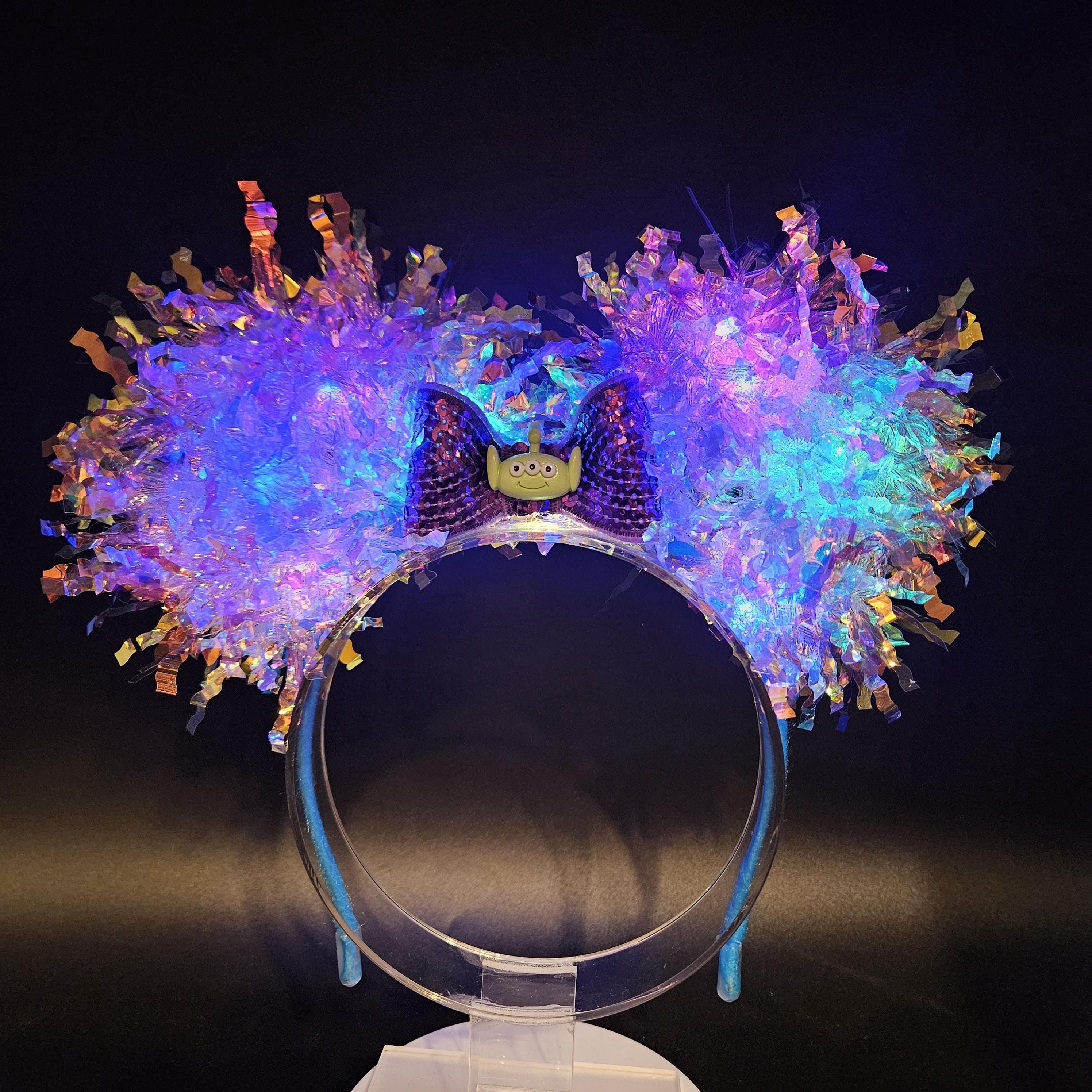 Toy Story Alien Light Up Mickey Ears, Holographic Iridescent Headband
