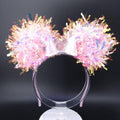 Pink Minnie Ears: Light Up Holographic Mickey Park Headband