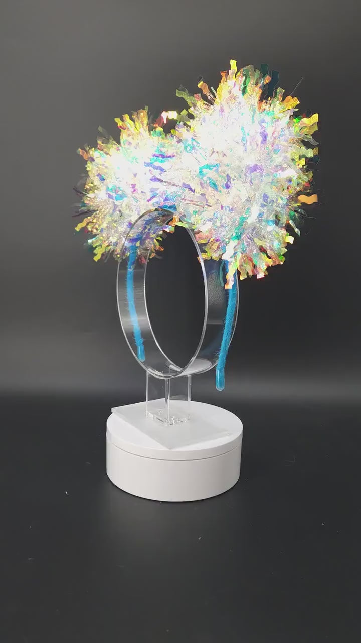 Blue Mickey Ears: Light Up Iridescent Princess Minnie Bow Headband