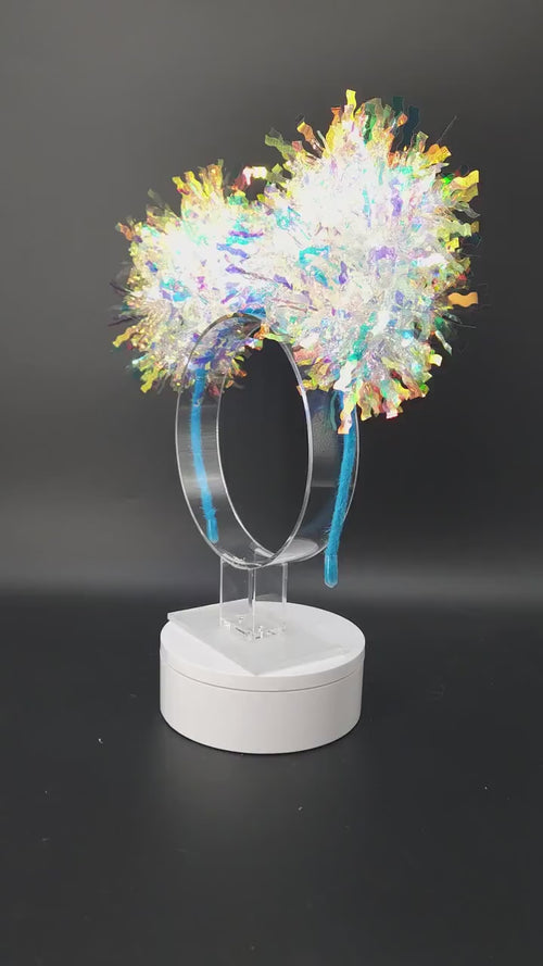 Blue Mickey Ears: Light Up Iridescent Princess Minnie Bow Headband