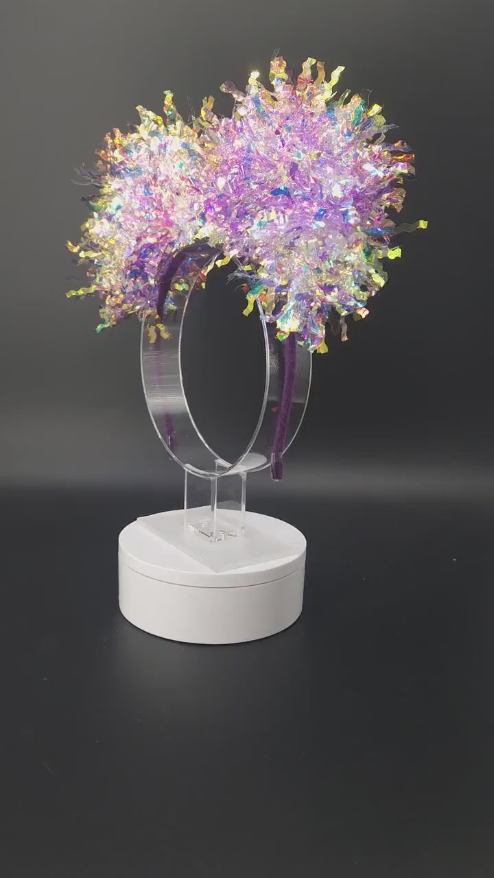 Wicked Stepmother Mickey Ears: Light Up Iridescent Purple Villain Lady Tremaine Park Headband