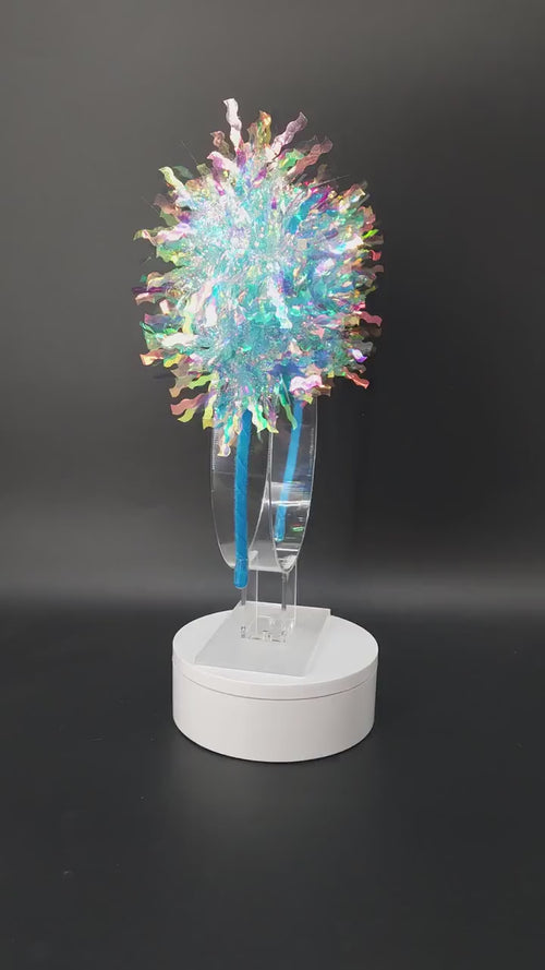 Blue Candy Mickey Ears: Light Up DisneyBound Ears, Holographic Iridescent Minnie Princess Headband