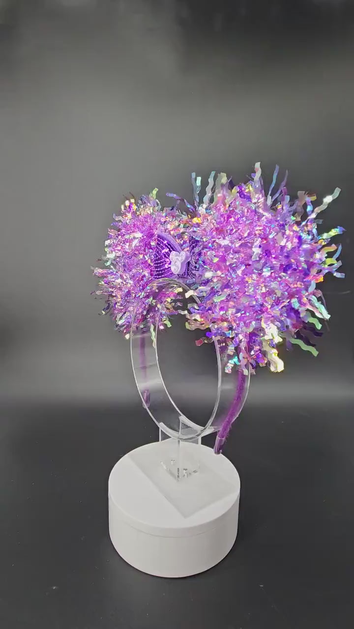 Purple Candy Mickey Ears: Light Up Princess Iridescent Park Headband