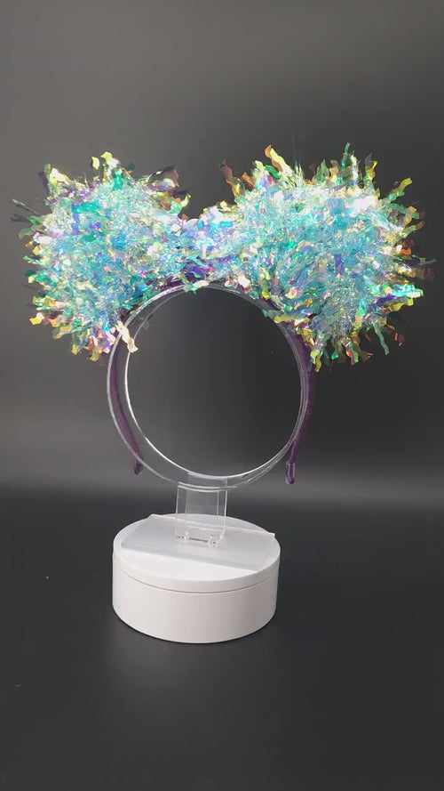 Aladdin Inspired Light Up Ears Headband, Holographic Iridescent Theme Park Accessory