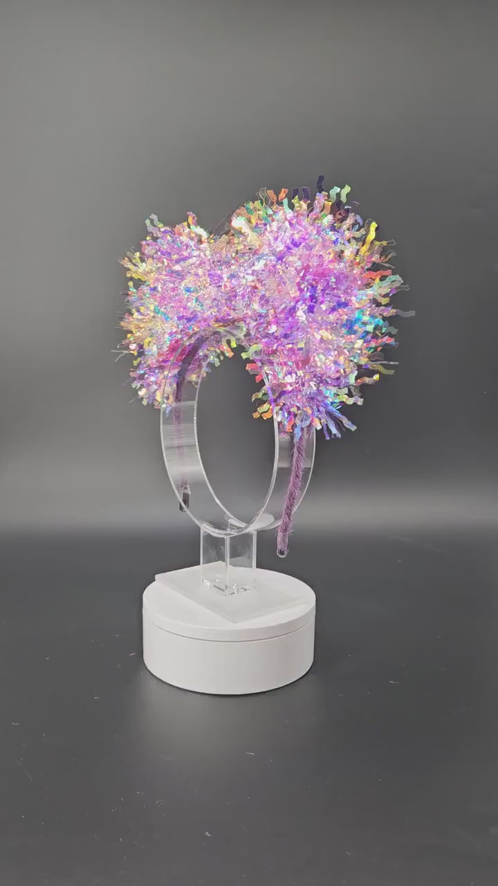 Purple Mickey Ears: Light Up Iridescent Princess Park Headband