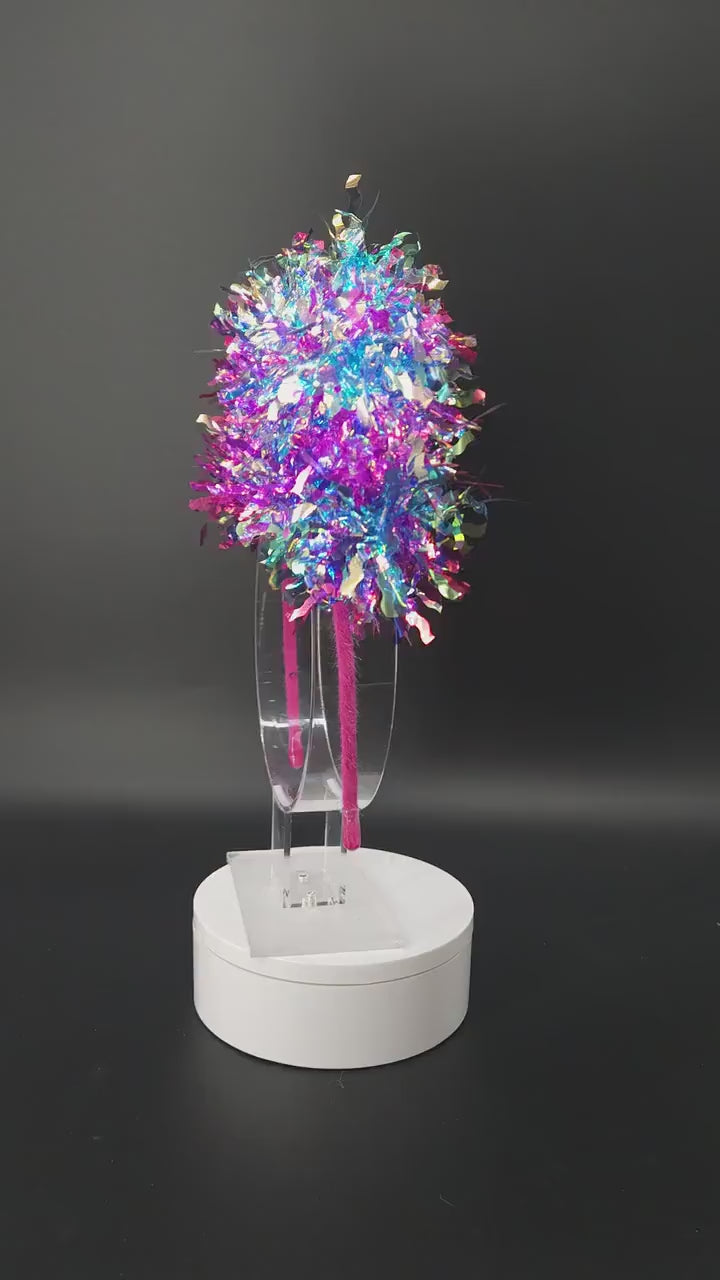 Stitch & Angel Light-Up Mickey Ears, Iridescent Pink and Blue Park Headband